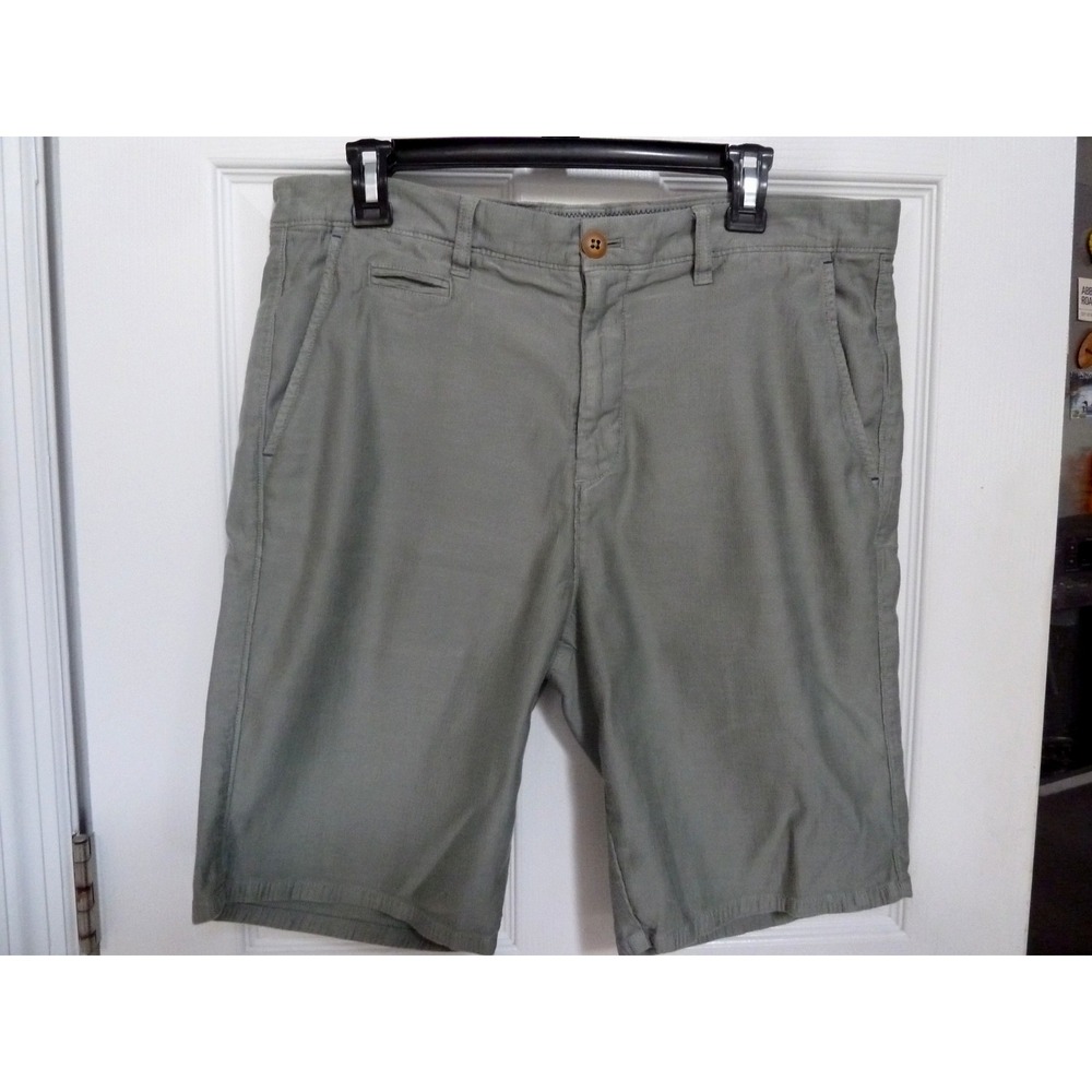 Johnnie-O Mens 34 Bermuda Shorts Green 100% Pima Cotton Ribbed Chino 9.5 Inseam